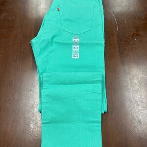 NWT Levi's green 501 Shrink-to-Fit Jeans 36x34 button up fly raw denim